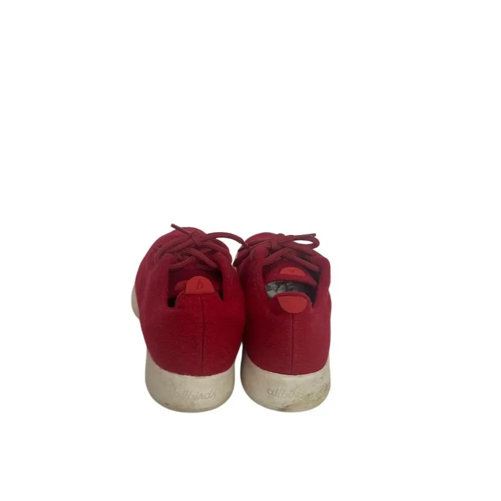 Allbirds Women's Wool Runners Red Lace Up Sneakers Size 9 - Picture 6 of 8